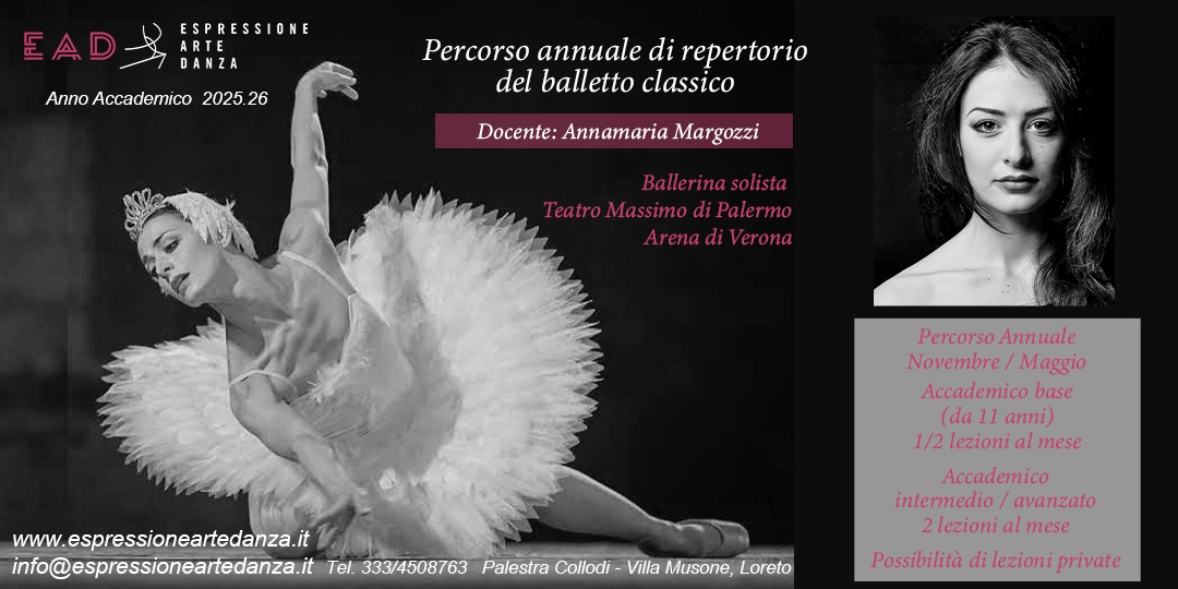 Iscrizione Percorso Annuale di Repertorio del Balletto Classico – A.A. 2025/26