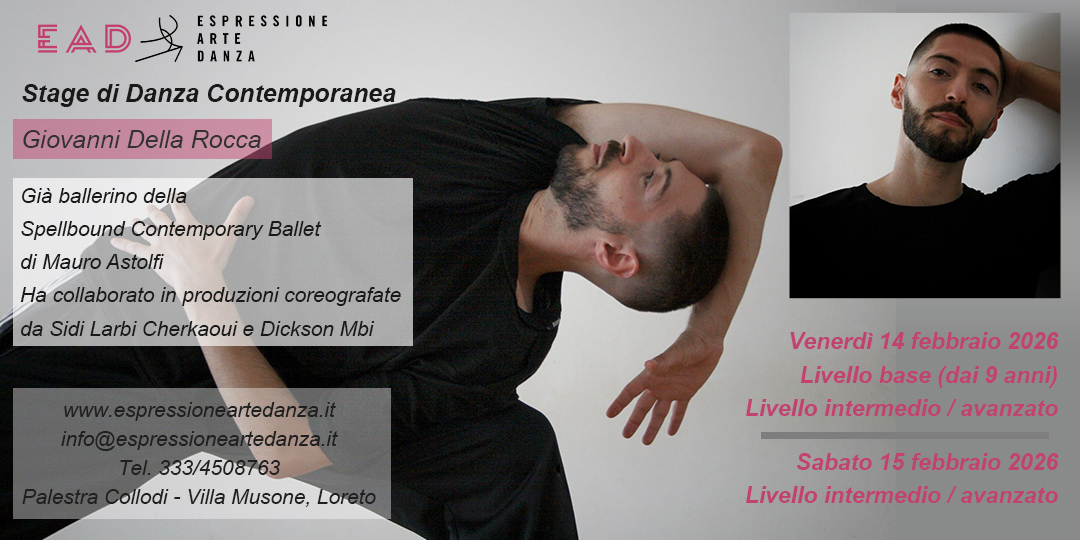 Iscrizione Stage di Danza Contemporanea Febbraio 2026 – Giovanni Della Rocca